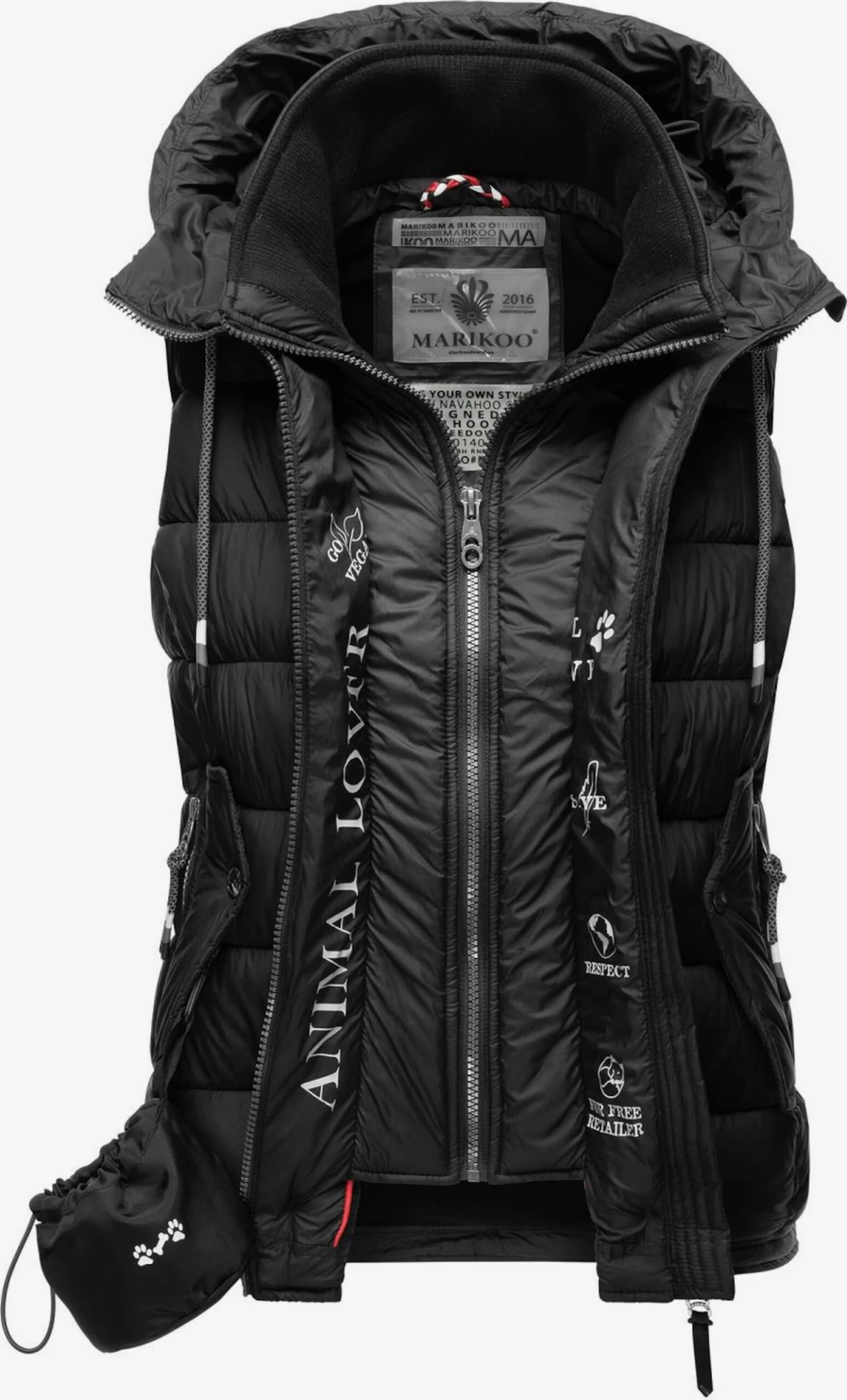Marikoo Vestes Sans Manches Gilet Taisaa Femme Noir 7 Marikoo Vestes Sans Manches Gilet Taisaa Femme Noir – Image 5