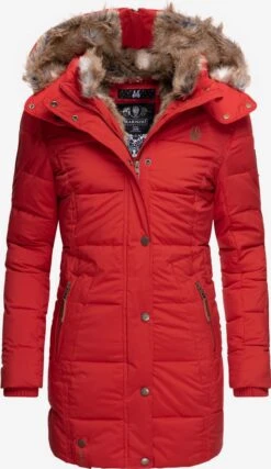 Marikoo Manteaux Courts Manteau D’hiver Femme Rouge
