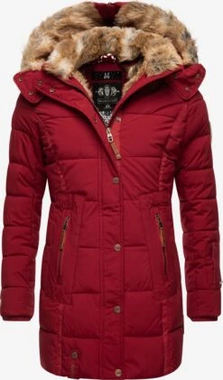 Marikoo Manteaux Courts Manteau D’hiver Femme Rouge Sang