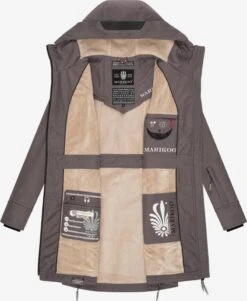 Marikoo Parkas Parka Mi-saison Femme Gris Foncé -Marikoo Boutique 0c6f4304b6d1b828c8663a745726c971