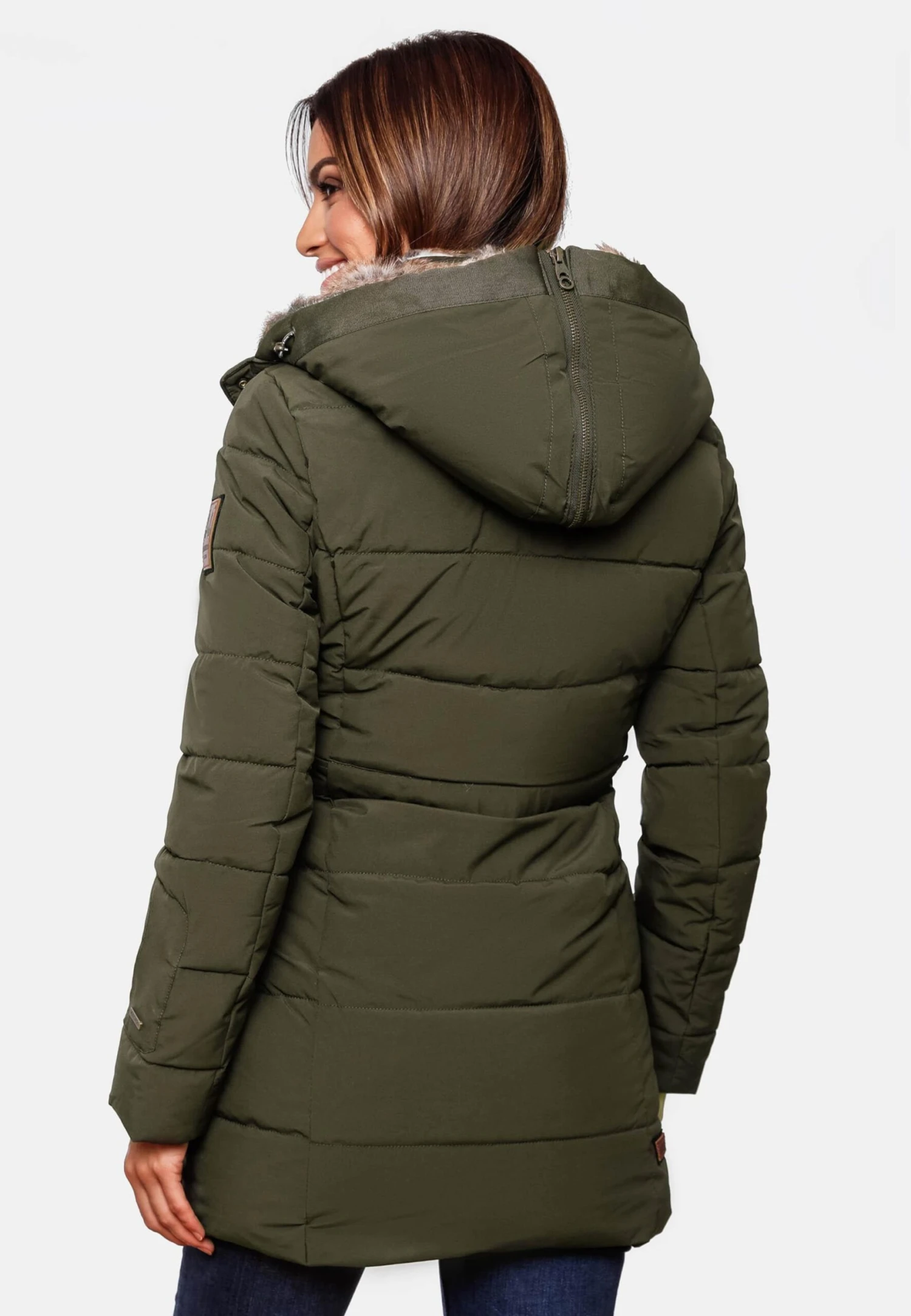 Marikoo Manteaux Courts Manteau D’hiver Femme Olive 11 Marikoo Manteaux Courts Manteau D’hiver Femme Olive – Image 9