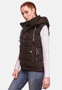 Marikoo Vestes Sans Manches Gilet Taisaa Femme Brun Foncé -Marikoo Boutique 10edc9c49f19d6645e64abcb3f432bd9