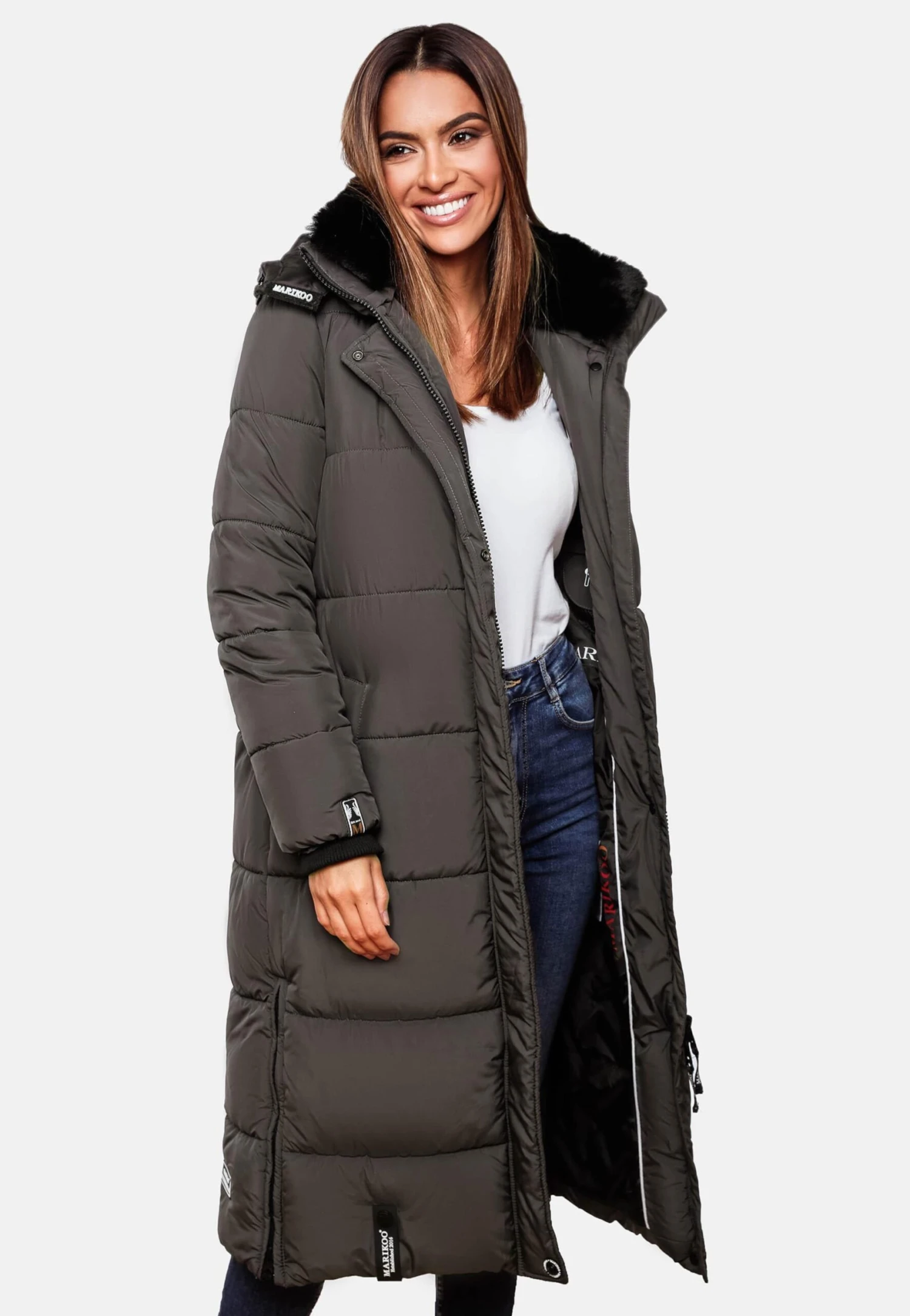 Marikoo Manteaux Dhiver Manteau D’hiver Femme Anthracite 11 Marikoo Manteaux Dhiver Manteau D’hiver Femme Anthracite – Image 9