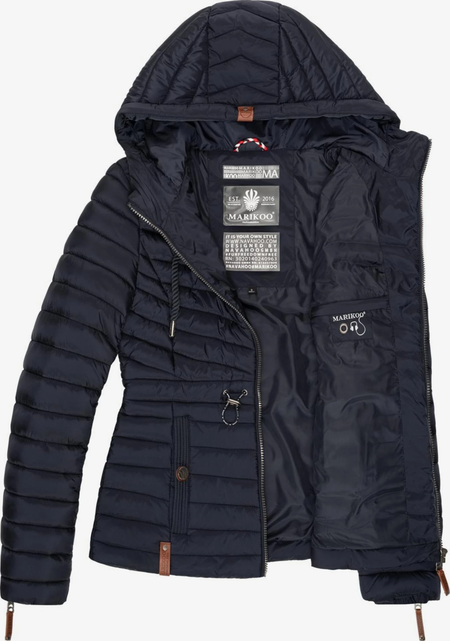 Marikoo Vestes De Mi-saison Veste Mi-saison Aniyaa Femme Bleu Marine 4 Marikoo Vestes De Mi-saison Veste Mi-saison Aniyaa Femme Bleu Marine – Image 2