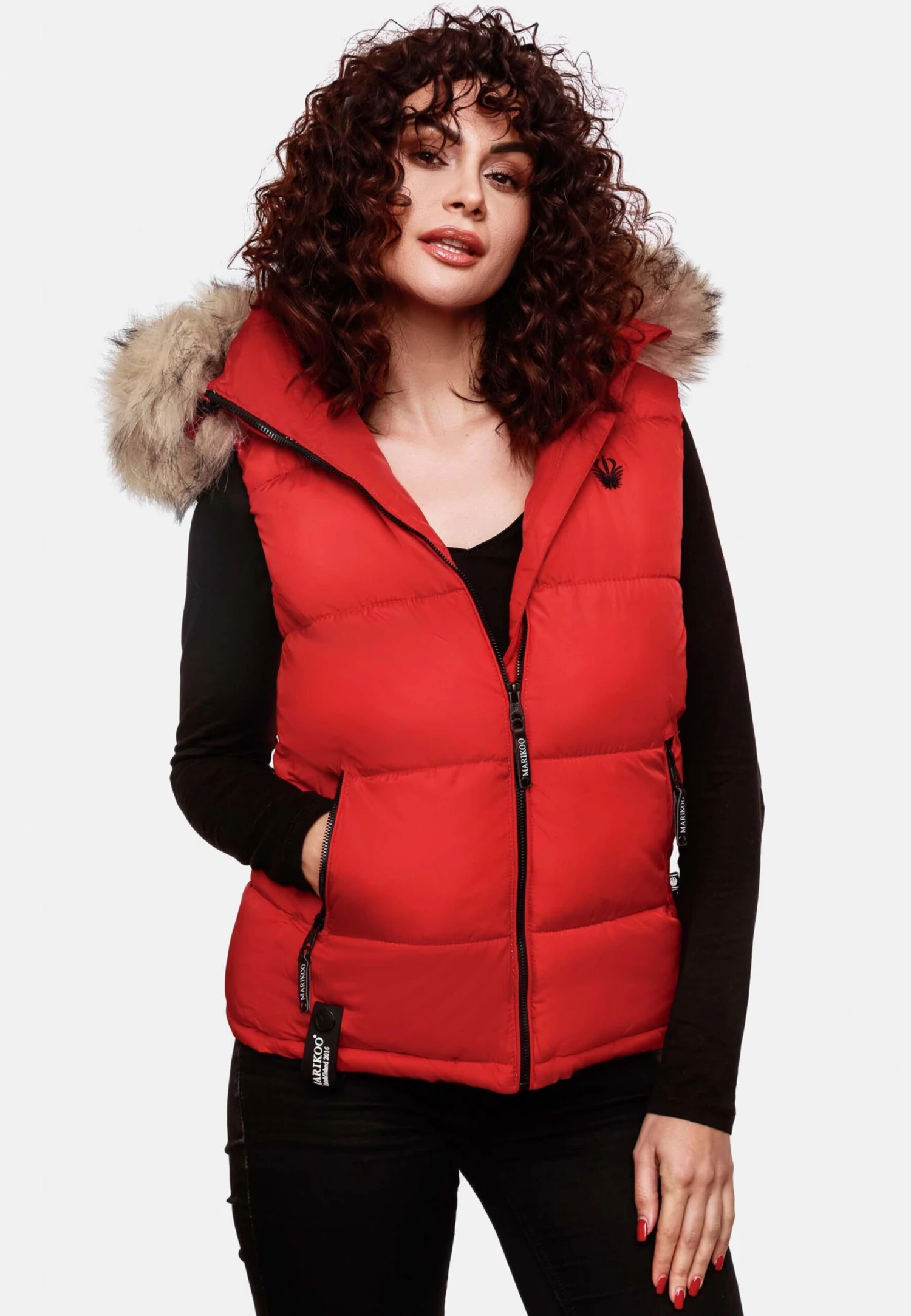 Marikoo Vestes Sans Manches Gilet Eisflöckchen Femme Rouge 9 Marikoo Vestes Sans Manches Gilet Eisflöckchen Femme Rouge – Image 7