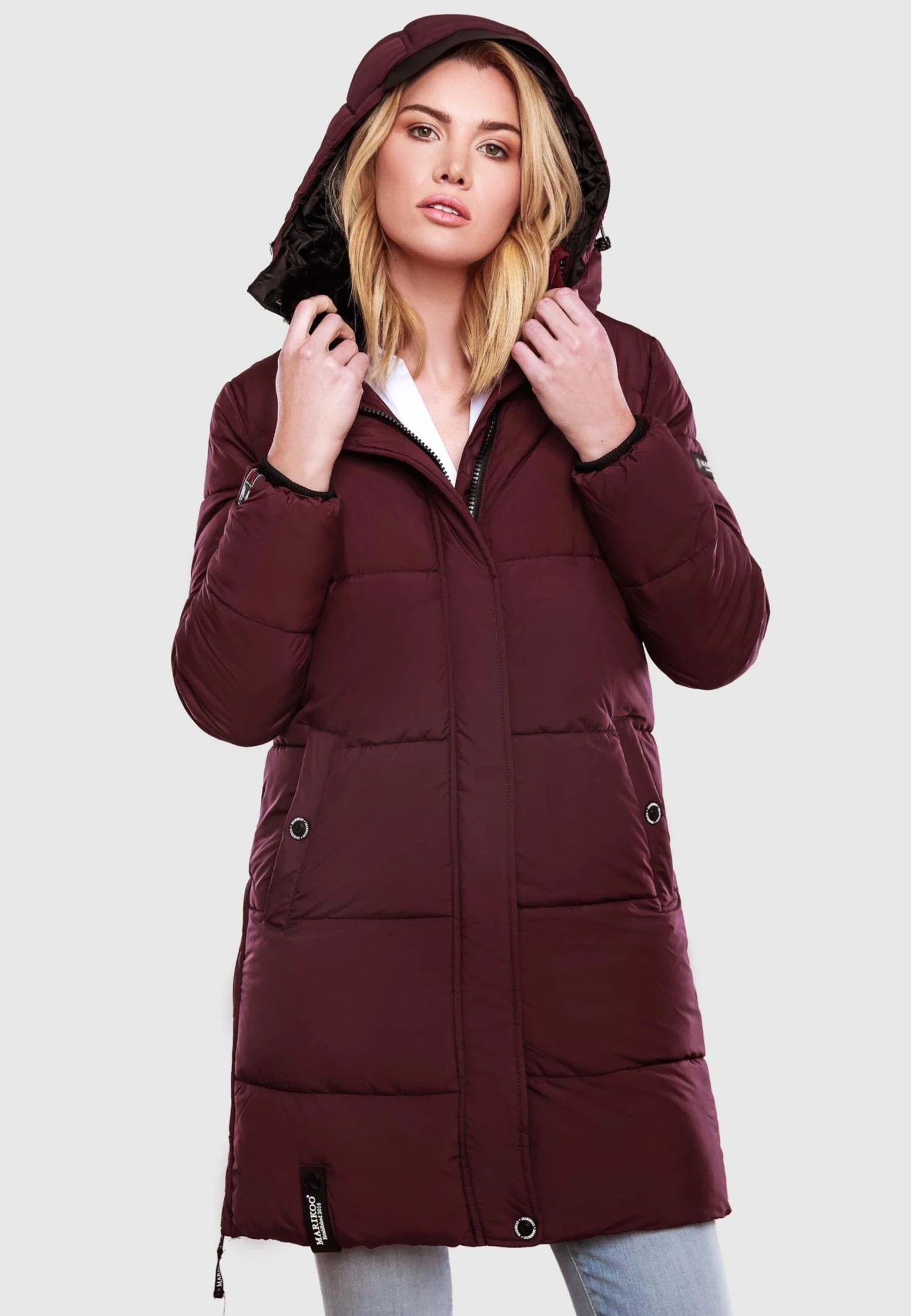 Marikoo Manteaux Dhiver Manteau D’hiver Femme Rouge Cerise 8 Marikoo Manteaux Dhiver Manteau D’hiver Femme Rouge Cerise – Image 6