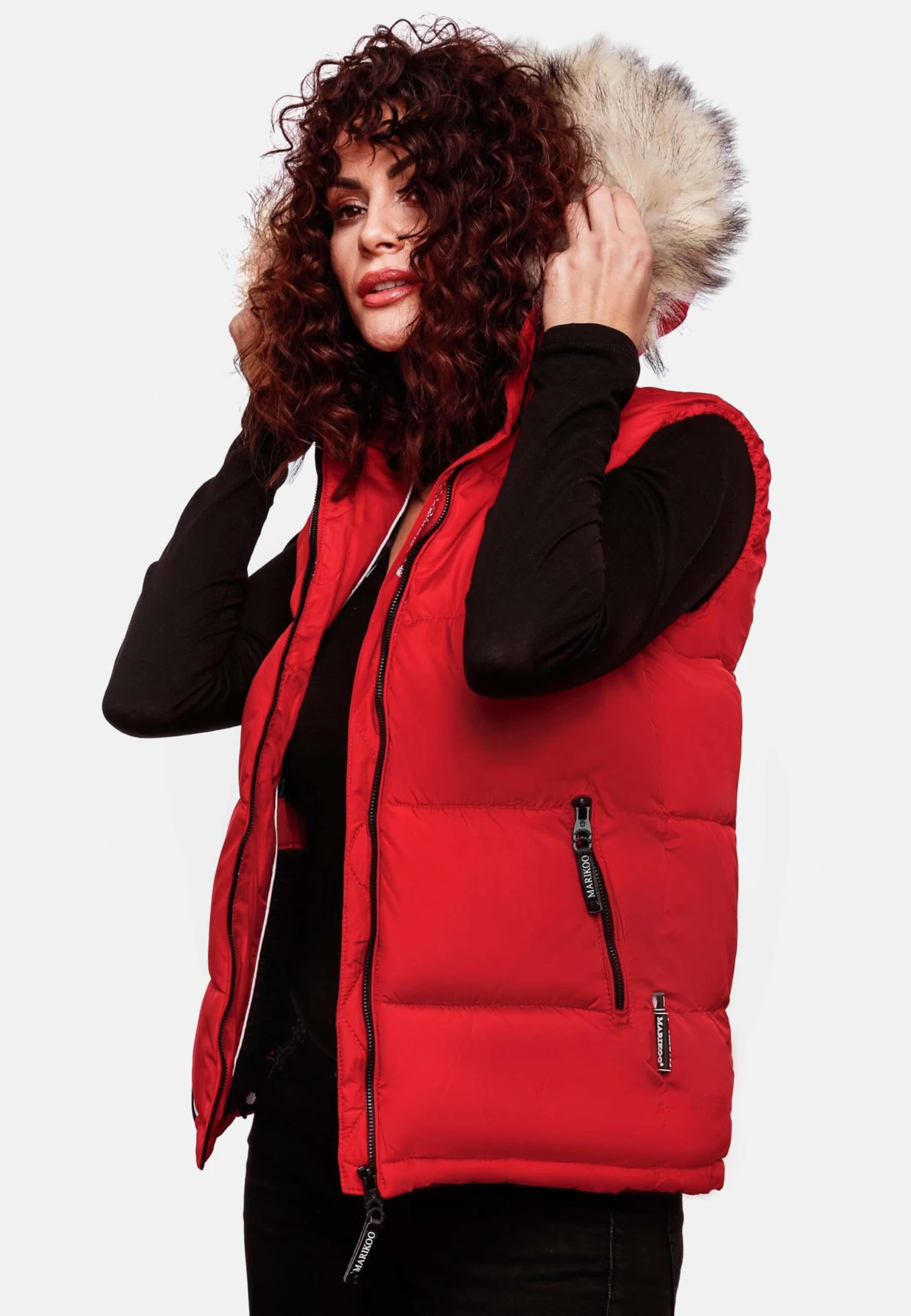 Marikoo Vestes Sans Manches Gilet Eisflöckchen Femme Rouge 10 Marikoo Vestes Sans Manches Gilet Eisflöckchen Femme Rouge – Image 8