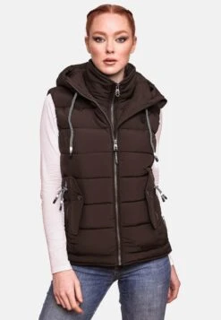 Marikoo Vestes Sans Manches Gilet Taisaa Femme Brun Foncé -Marikoo Boutique 230e22271f7a786f62e68d94c963b7c3