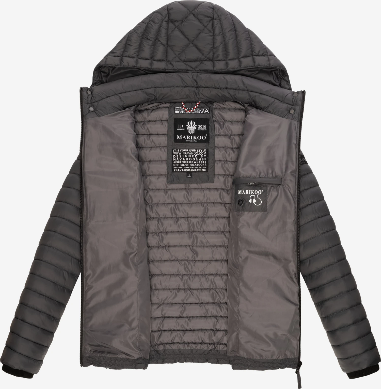 Marikoo Vestes De Mi-saison Veste Mi-saison Samtpfote Femme Anthracite 7 Marikoo Vestes De Mi-saison Veste Mi-saison Samtpfote Femme Anthracite – Image 5