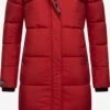 Marikoo Manteaux Dhiver Manteau D’hiver Femme Rouge Rubis
