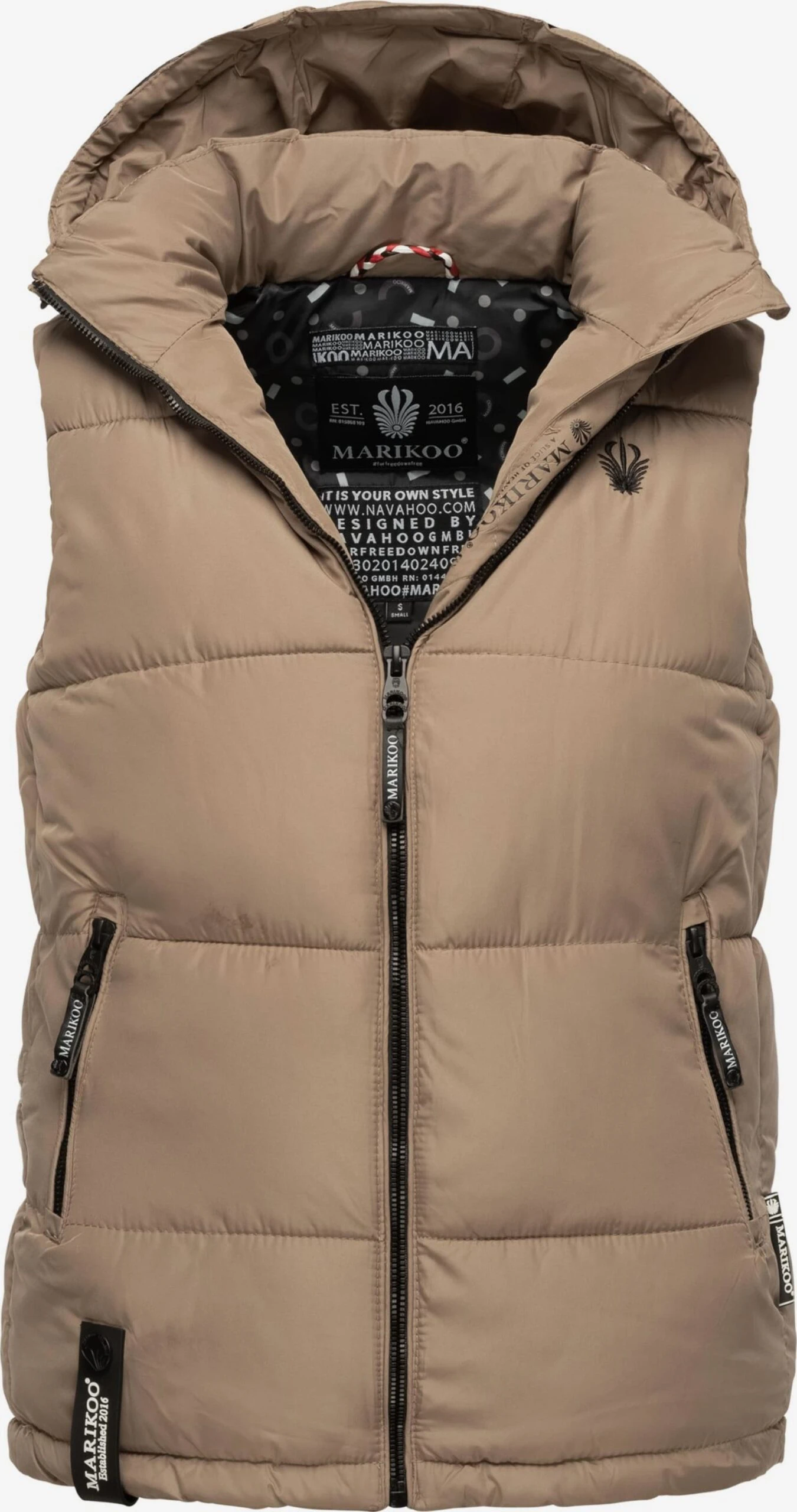 Marikoo Vestes Sans Manches Gilet Eisflöckchen Femme Marron 5 Marikoo Vestes Sans Manches Gilet Eisflöckchen Femme Marron – Image 3