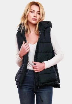 Marikoo Vestes Sans Manches Gilet Zarinaa Femme Bleu Marine -Marikoo Boutique 3371f9a933ee4eea4d7c2377340551b0