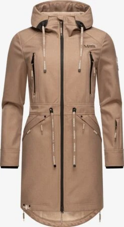 Marikoo Parkas Parka Mi-saison Femme Beige Foncé