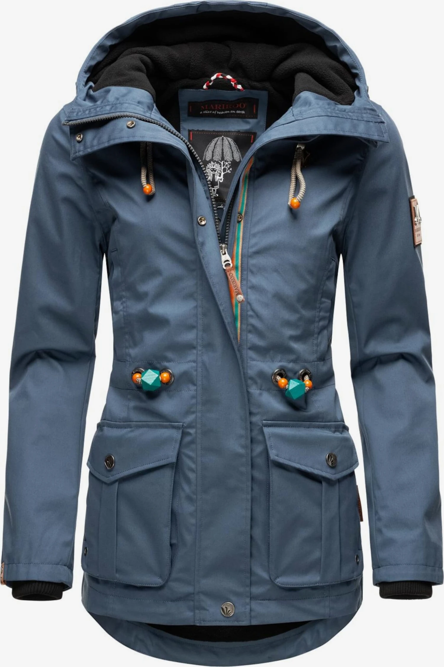 Marikoo Vestes De Mi-saison Veste Mi-saison Babetaa Femme Bleu-gris 3 Marikoo Vestes De Mi-saison Veste Mi-saison Babetaa Femme Bleu-gris