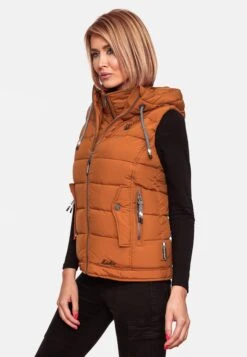 Marikoo Vestes Sans Manches Gilet Taisaa Femme Caramel -Marikoo Boutique 45cf36b3d4e651b7fb00b702a318bfce