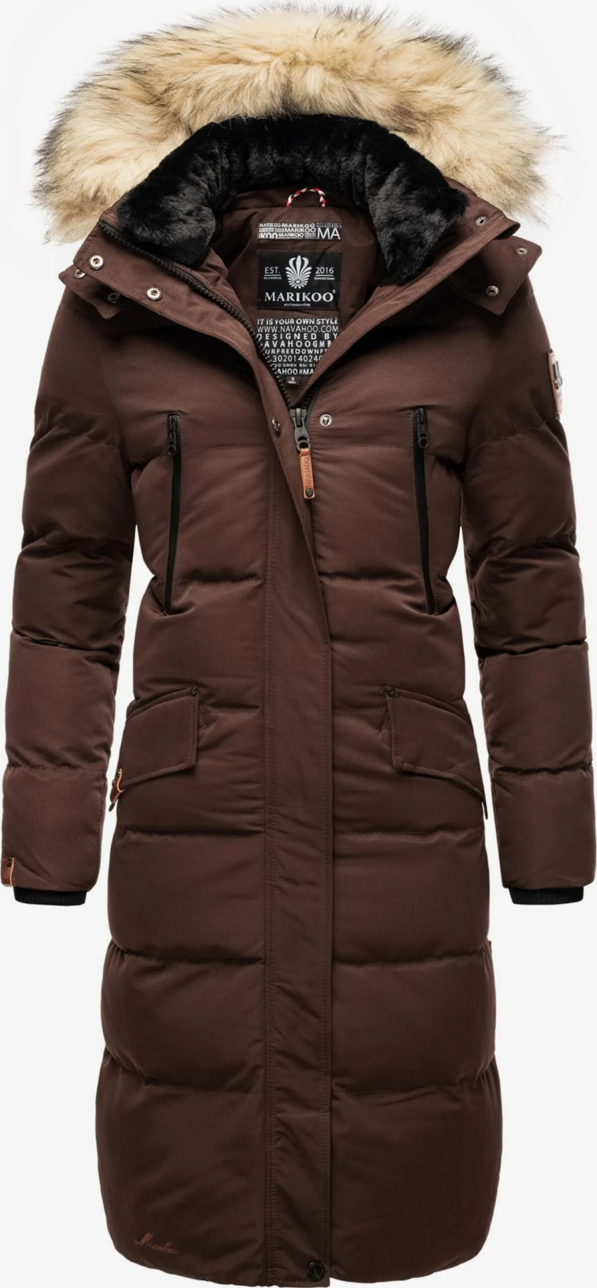 Marikoo Manteaux Dhiver Manteau D’hiver Schneesternchen Femme Marron 3 Marikoo Manteaux Dhiver Manteau D’hiver Schneesternchen Femme Marron
