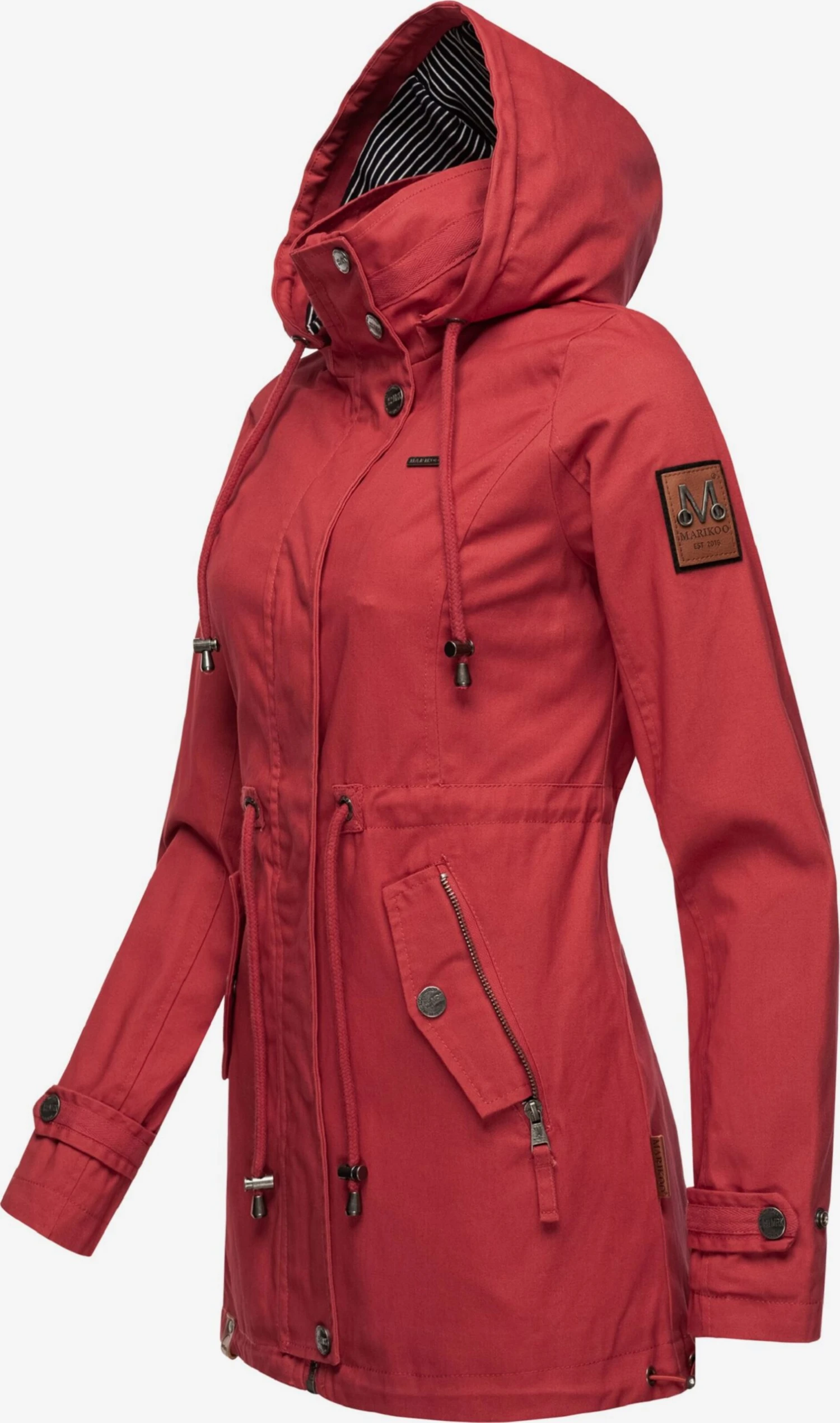 Marikoo Parkas Parka Mi-saison Nyokoo Femme Rouge 4 Marikoo Parkas Parka Mi-saison Nyokoo Femme Rouge – Image 2