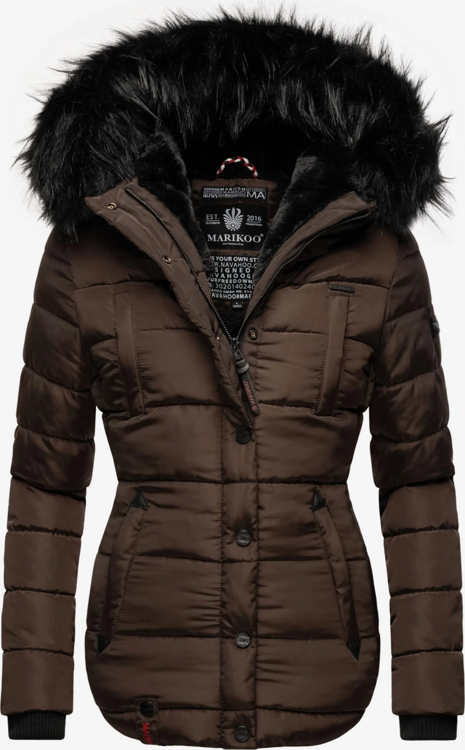 Marikoo Vestes Dhiver Veste D’hiver Lotusblüte Femme Marron 3 Marikoo Vestes Dhiver Veste D’hiver Lotusblüte Femme Marron