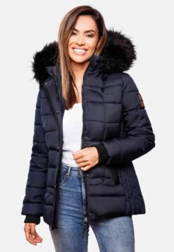 Marikoo Vestes Dhiver Veste D’hiver Unique Femme Bleu Nuit -Marikoo Boutique 60e70f685512eb3573a2998ba78277e1