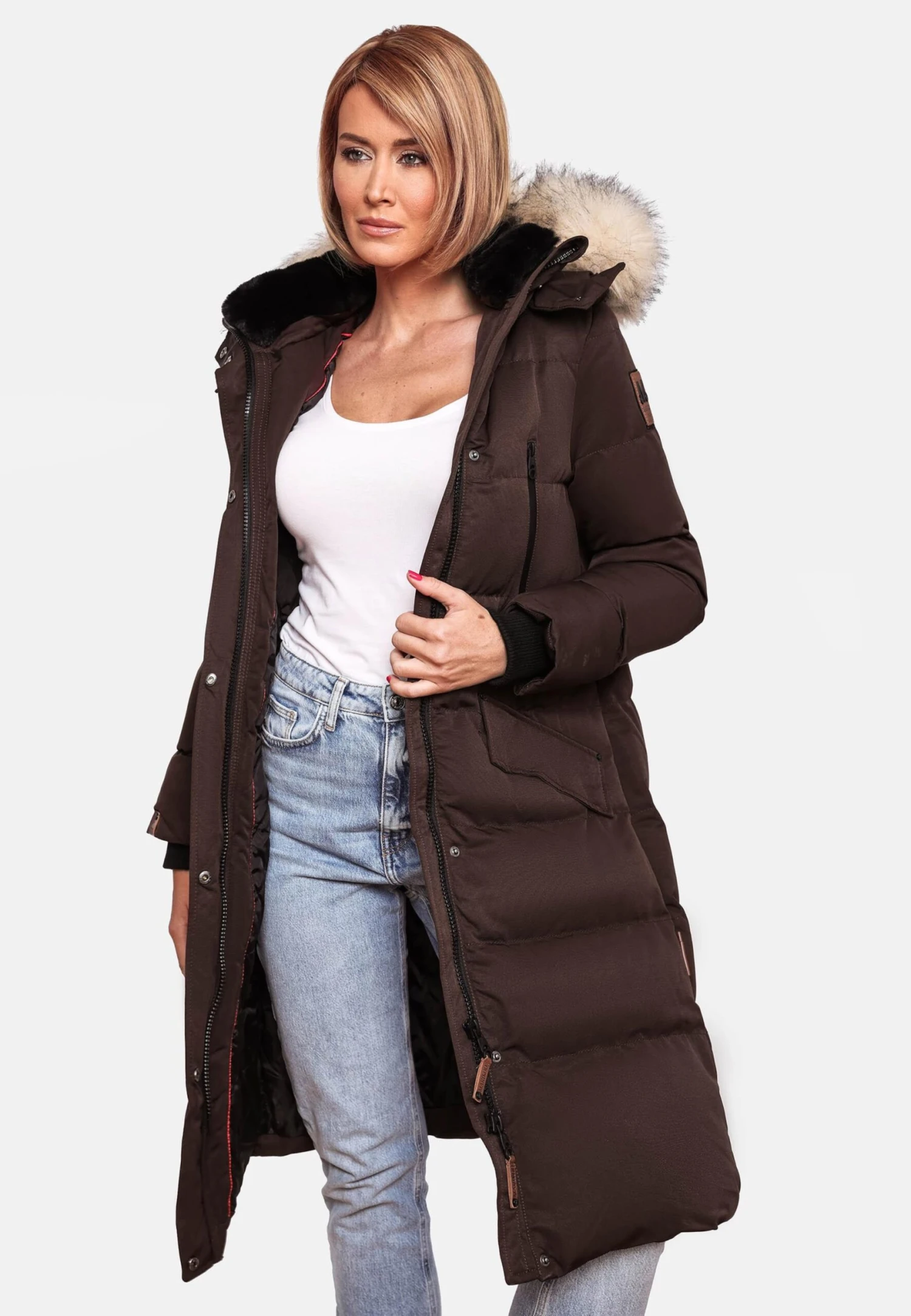 Marikoo Manteaux Dhiver Manteau D’hiver Schneesternchen Femme Marron 11 Marikoo Manteaux Dhiver Manteau D’hiver Schneesternchen Femme Marron – Image 9