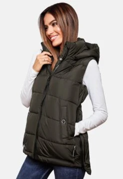 Marikoo Vestes Sans Manches Gilet Zarinaa Femme Vert Foncé -Marikoo Boutique 62227861b6411a4fa91eb6b962c86749