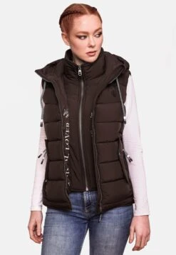Marikoo Vestes Sans Manches Gilet Taisaa Femme Brun Foncé -Marikoo Boutique 622cbb5ac19925c657e73ab218087736
