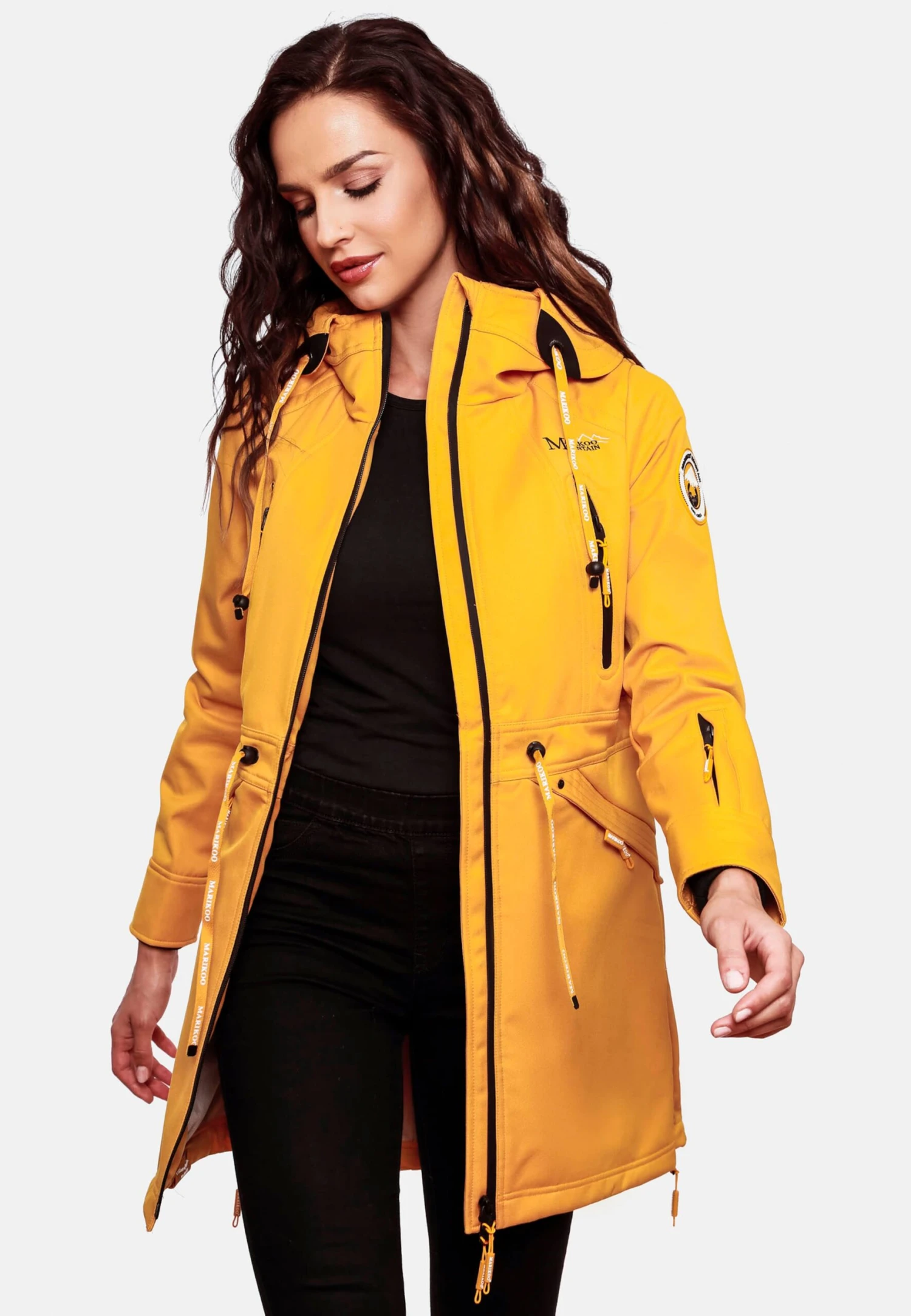 Marikoo Parkas Parka Mi-saison Femme Jaune Dor 11 Marikoo Parkas Parka Mi-saison Femme Jaune Dor – Image 9