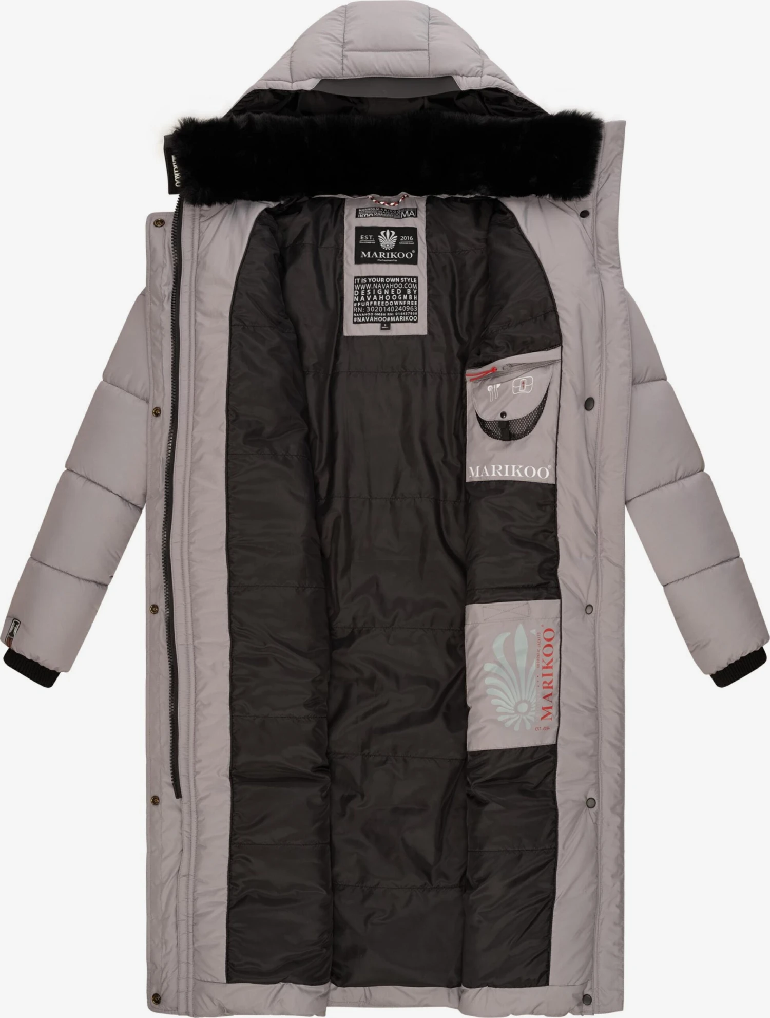 Marikoo Manteaux Dhiver Manteau D’hiver Femme Gris 8 Marikoo Manteaux Dhiver Manteau D’hiver Femme Gris – Image 6