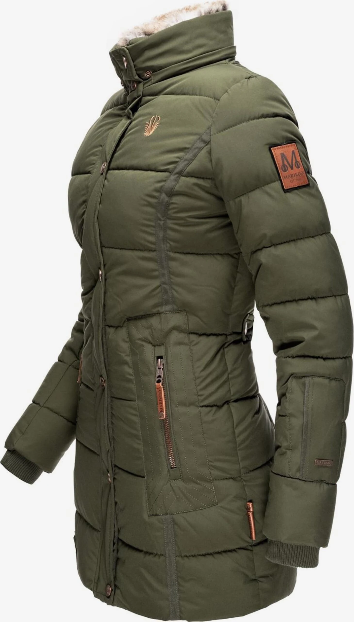 Marikoo Manteaux Courts Manteau D’hiver Femme Olive 7 Marikoo Manteaux Courts Manteau D’hiver Femme Olive – Image 5