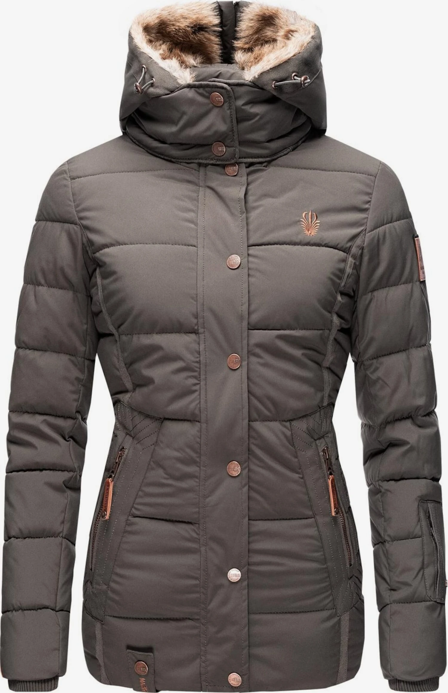 Marikoo Vestes Matelassées Veste D’hiver Nekoo Femme Taupe 5 Marikoo Vestes Matelassées Veste D’hiver Nekoo Femme Taupe – Image 4