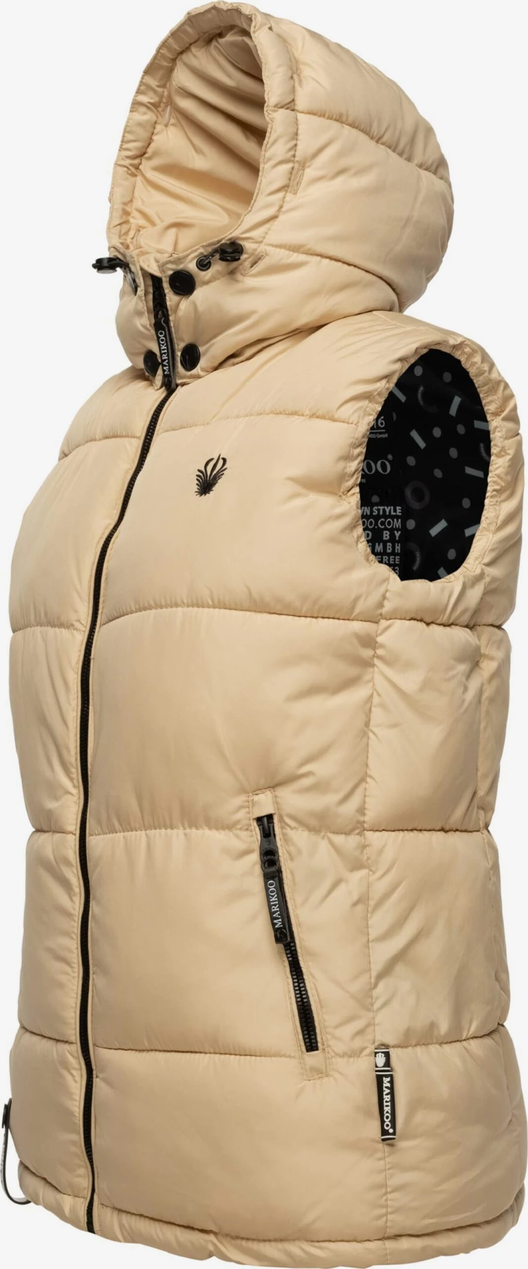 Marikoo Vestes Sans Manches Gilet Eisflöckchen Femme Beige 3 Marikoo Vestes Sans Manches Gilet Eisflöckchen Femme Beige