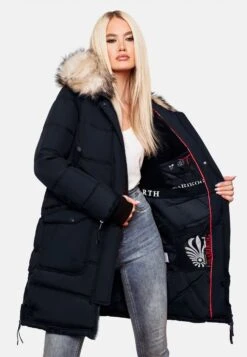 Marikoo Manteaux Dhiver Manteau D’hiver Chaskaa Femme Bleu Marine -Marikoo Boutique 79a4653fb43ded0476db9b2860d737ef