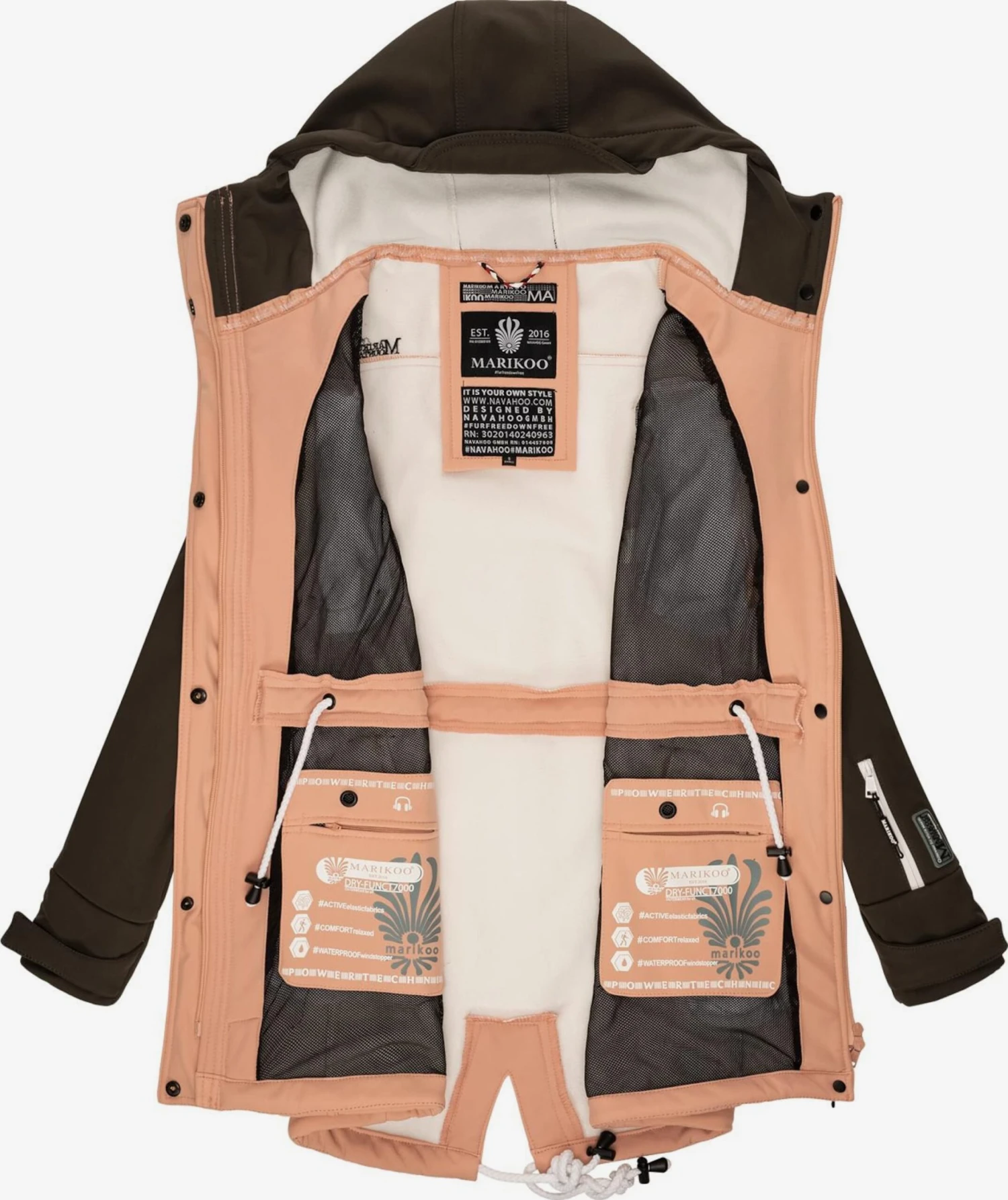 Marikoo Manteaux De Pluie Manteau Fonctionnel Zimtzicke Femme Rose / Noir 6 Marikoo Manteaux De Pluie Manteau Fonctionnel Zimtzicke Femme Rose / Noir – Image 4