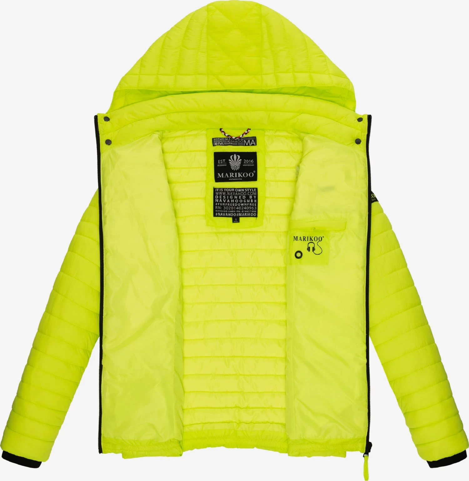 Marikoo Vestes De Mi-saison Veste Mi-saison Samtpfote Femme Vert Fluo 7 Marikoo Vestes De Mi-saison Veste Mi-saison Samtpfote Femme Vert Fluo – Image 5