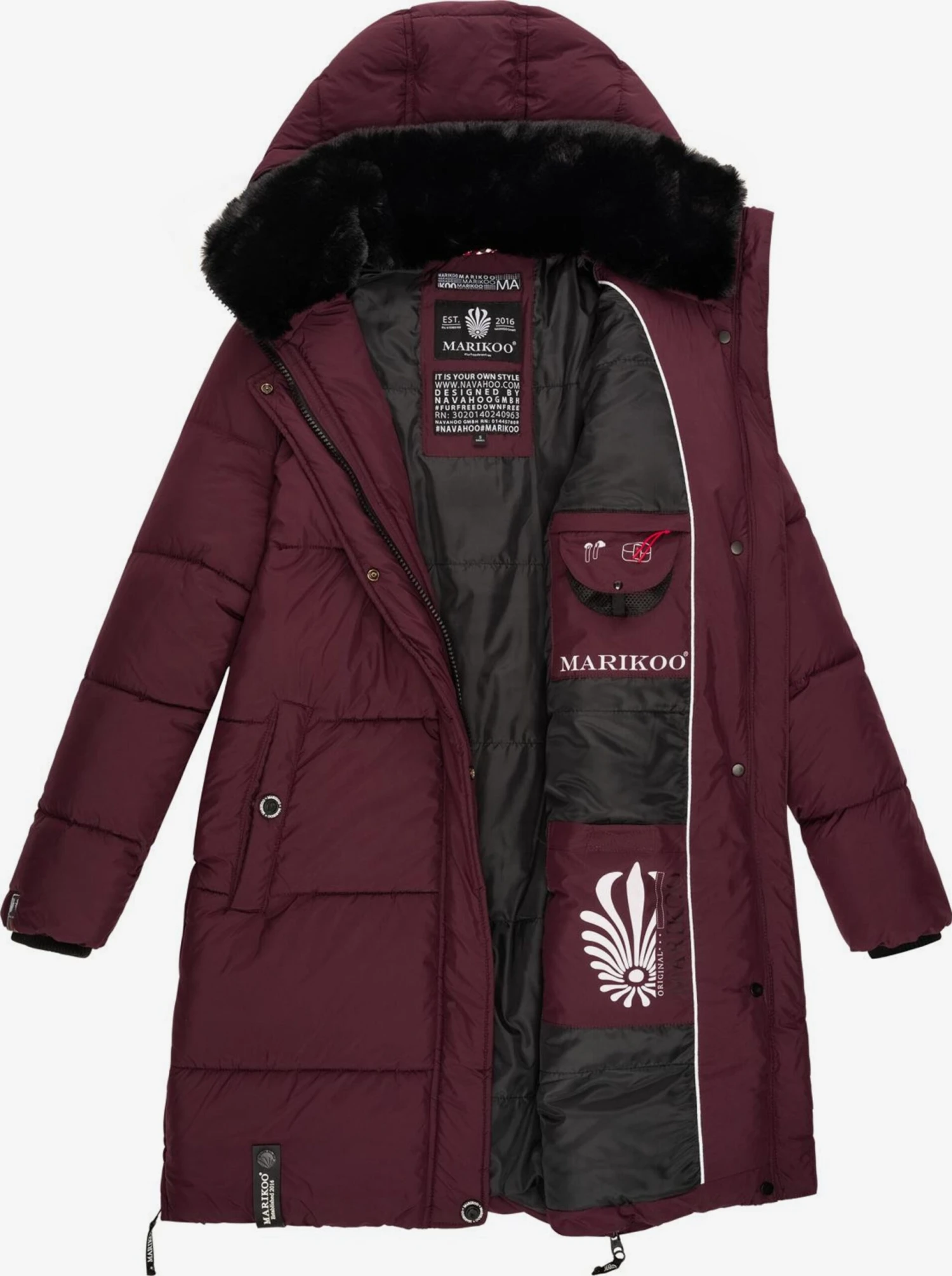 Marikoo Manteaux Dhiver Manteau D’hiver Femme Rouge Cerise 7 Marikoo Manteaux Dhiver Manteau D’hiver Femme Rouge Cerise – Image 5