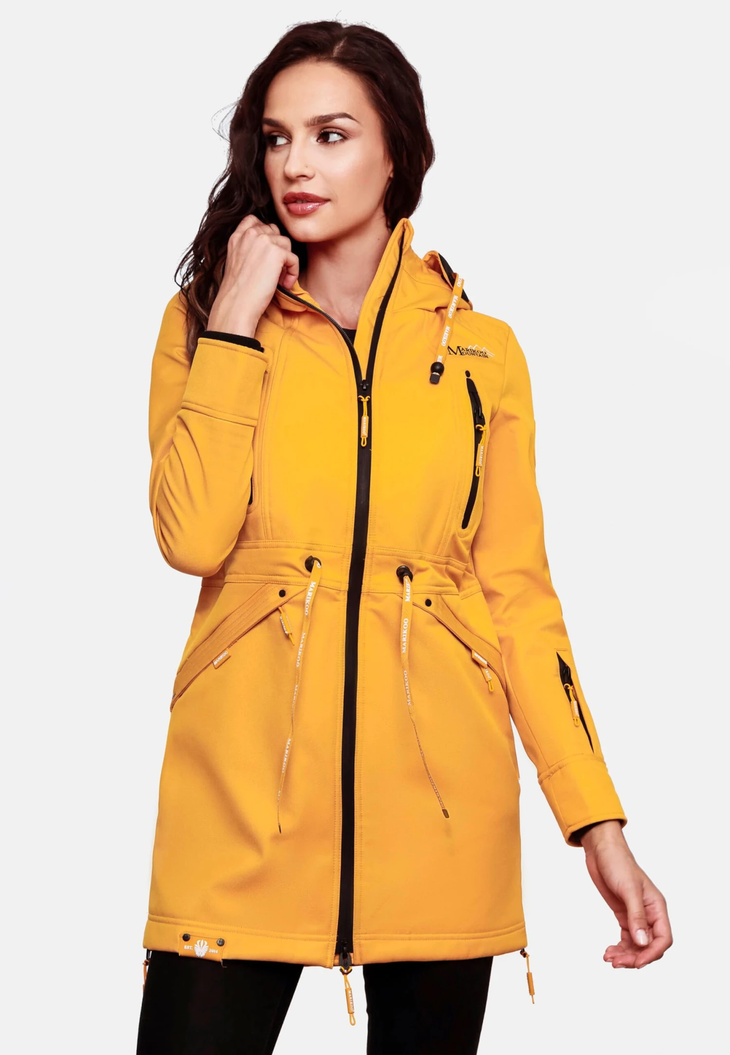 Marikoo Parkas Parka Mi-saison Femme Jaune Dor 8 Marikoo Parkas Parka Mi-saison Femme Jaune Dor – Image 6