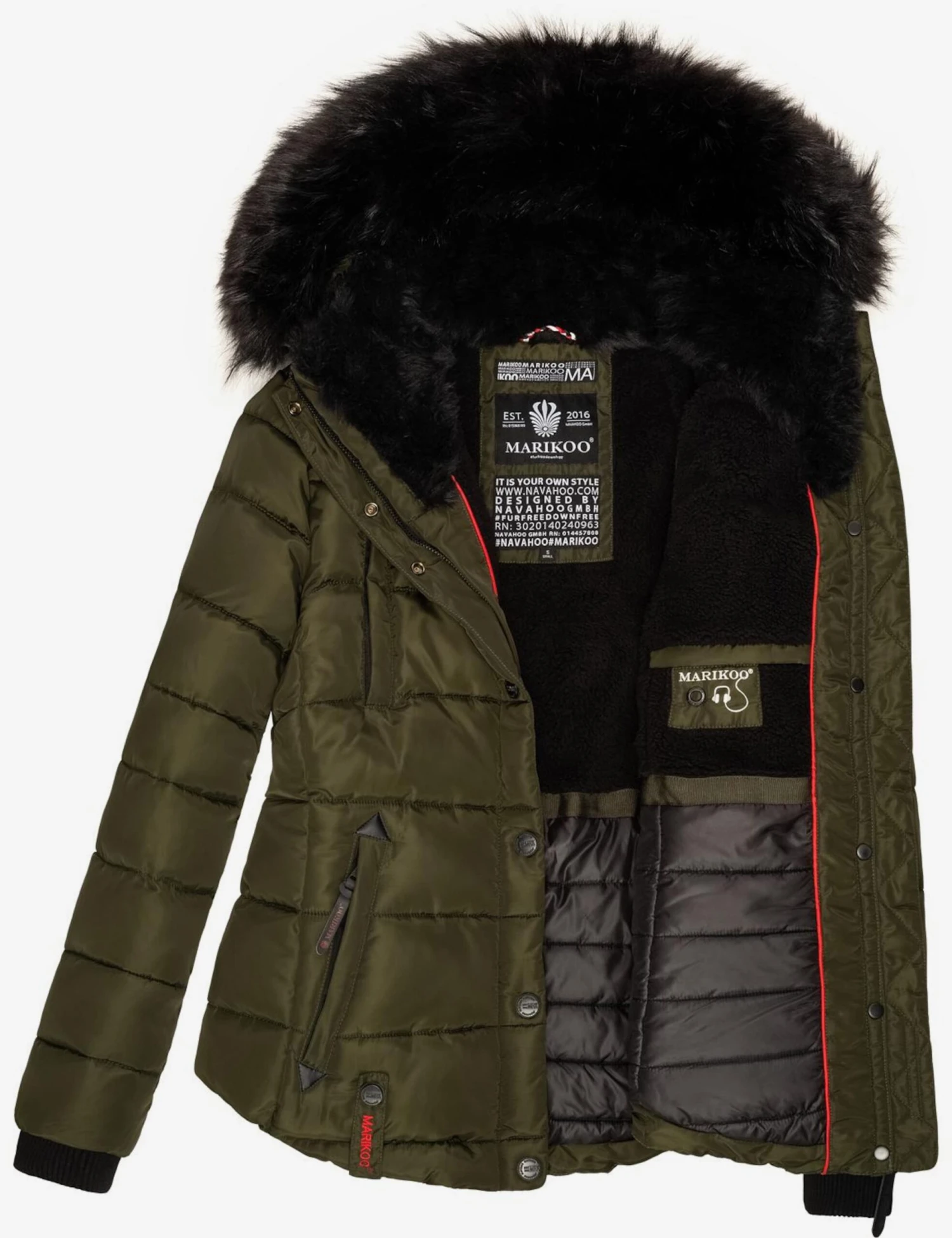 Marikoo Vestes Dhiver Veste D’hiver Lotusblüte Femme Olive 10 Marikoo Vestes Dhiver Veste D’hiver Lotusblüte Femme Olive – Image 8