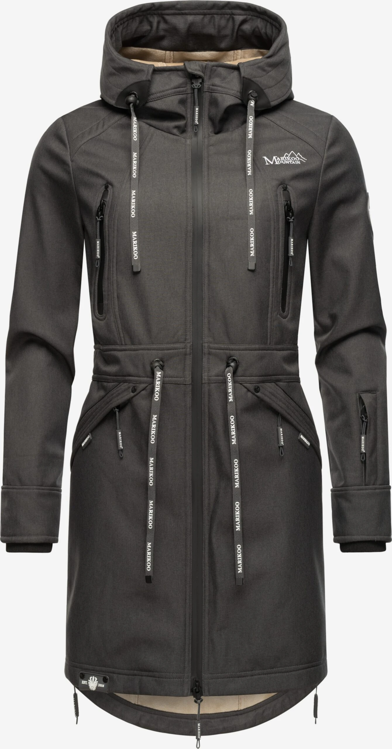 Marikoo Parkas Parka Mi-saison Femme Taupe 3 Marikoo Parkas Parka Mi-saison Femme Taupe