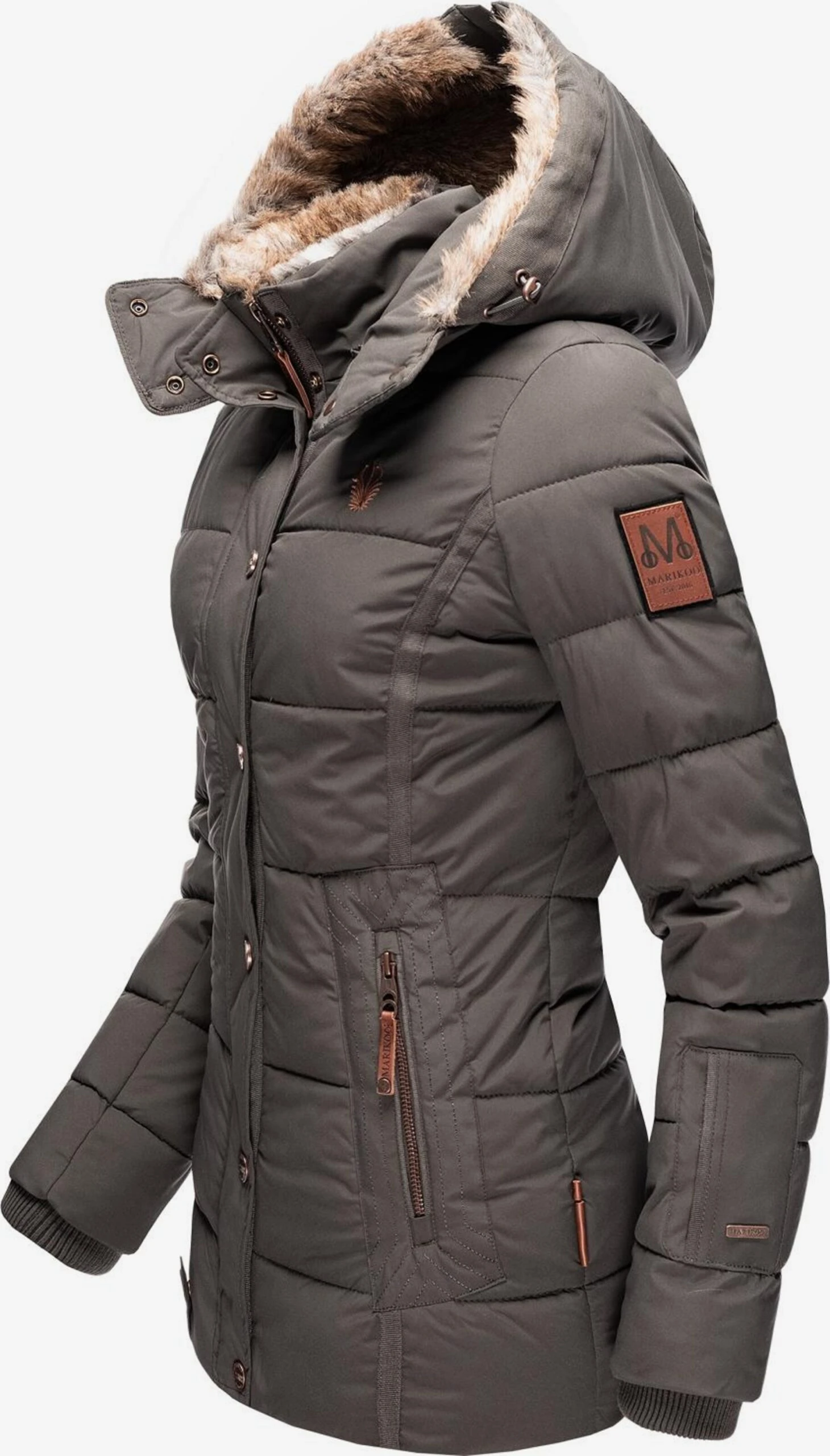 Marikoo Vestes Matelassées Veste D’hiver Nekoo Femme Taupe 3 Marikoo Vestes Matelassées Veste D’hiver Nekoo Femme Taupe – Image 2