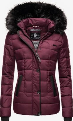 Marikoo Vestes Dhiver Veste D’hiver Unique Femme Lie De Vin