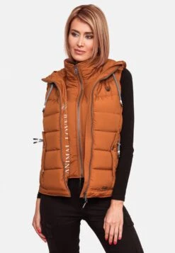 Marikoo Vestes Sans Manches Gilet Taisaa Femme Caramel -Marikoo Boutique a0770a497538755135c0617ffc764200