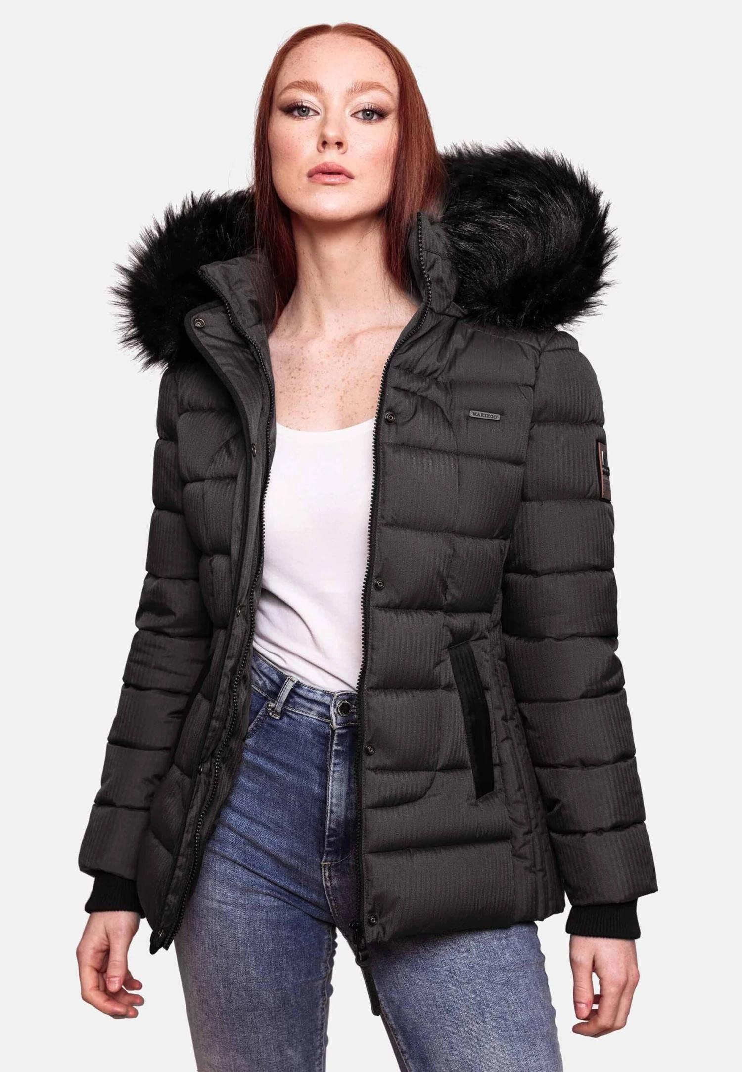 Marikoo Vestes Dhiver Veste D’hiver Unique Femme Anthracite 9 Marikoo Vestes Dhiver Veste D’hiver Unique Femme Anthracite – Image 7