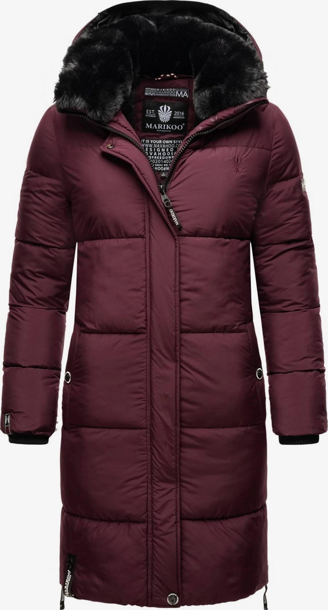 Marikoo Manteaux Dhiver Manteau D’hiver Femme Rouge Cerise 3 Marikoo Manteaux Dhiver Manteau D’hiver Femme Rouge Cerise