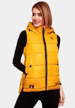 Marikoo Vestes Sans Manches Gilet Zarinaa Femme Jaune Dor -Marikoo Boutique a37942558f710fc22b99fec2c4eab40d