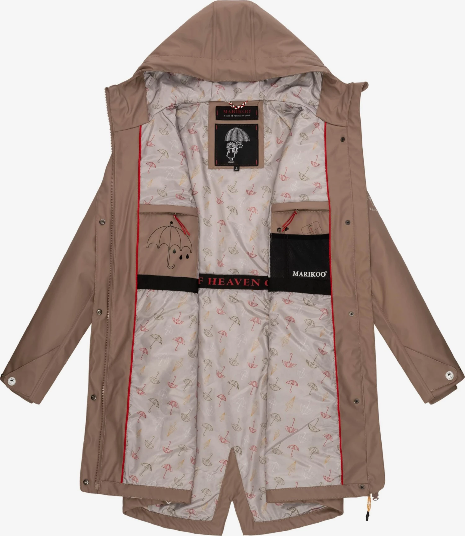 Marikoo Manteaux De Pluie Manteau Fonctionnel Femme Marron 6 Marikoo Manteaux De Pluie Manteau Fonctionnel Femme Marron – Image 4