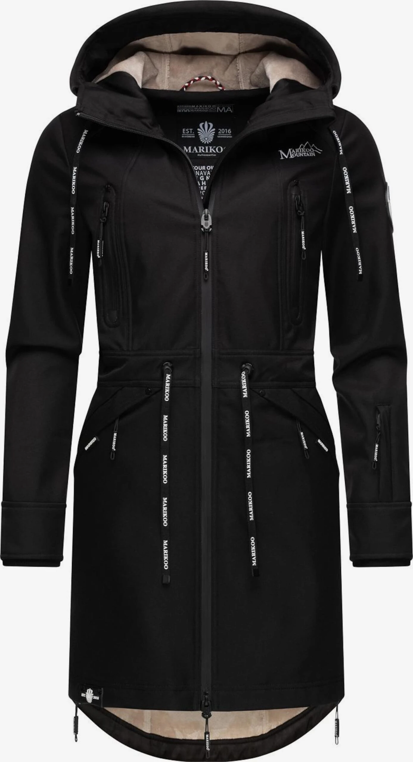 Marikoo Parkas Parka Mi-saison Femme Noir 3 Marikoo Parkas Parka Mi-saison Femme Noir