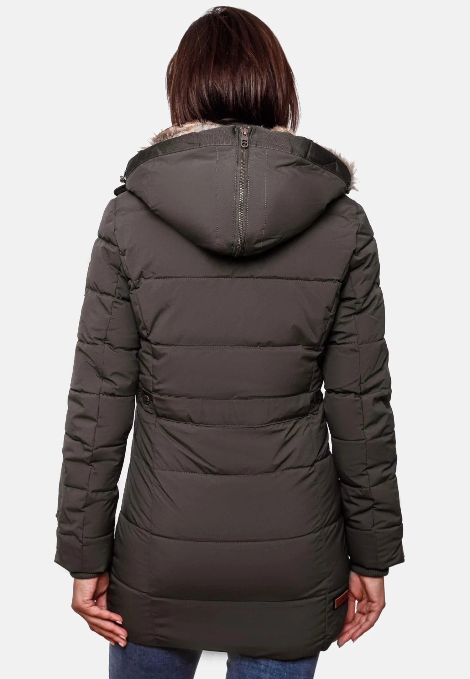 Marikoo Manteaux Courts Manteau D’hiver Femme Gris Basalte 11 Marikoo Manteaux Courts Manteau D’hiver Femme Gris Basalte – Image 9