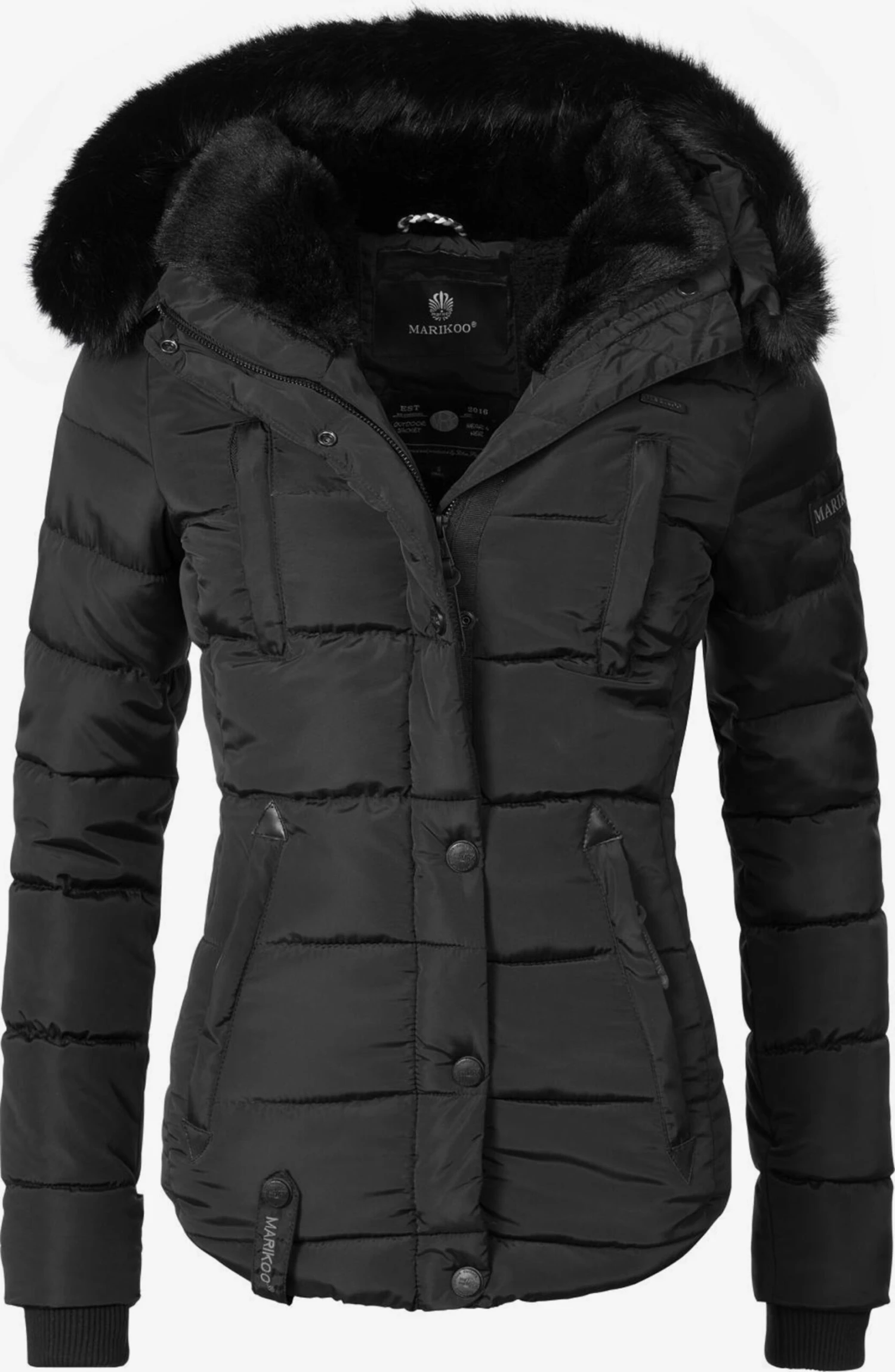 Marikoo Vestes Matelassées Veste D’hiver Lotusblüte Femme Noir 3 Marikoo Vestes Matelassées Veste D’hiver Lotusblüte Femme Noir