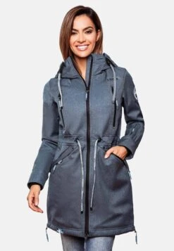 Marikoo Parkas Parka Mi-saison Femme Bleu -Marikoo Boutique b364175ad438903f1c94d490f25b42df