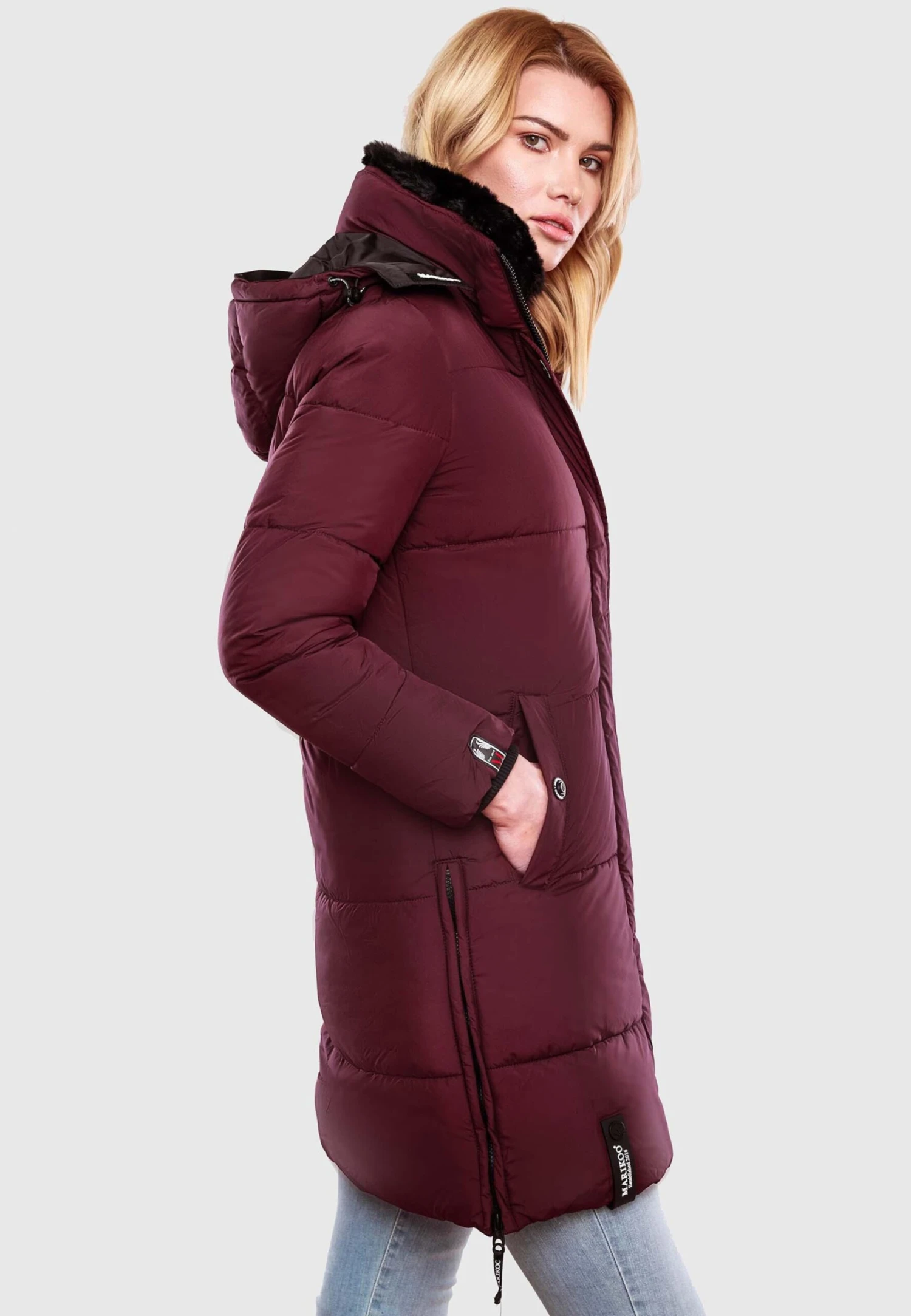 Marikoo Manteaux Dhiver Manteau D’hiver Femme Rouge Cerise 9 Marikoo Manteaux Dhiver Manteau D’hiver Femme Rouge Cerise – Image 7